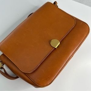 Madewell The Abroad Shoulder Bag L4913 Purse Brown Sleek Clasp Leather